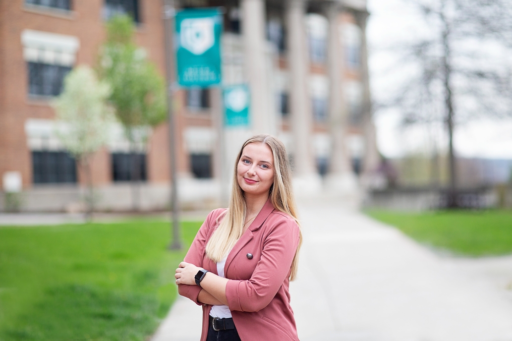 Amber Benjamin on campus