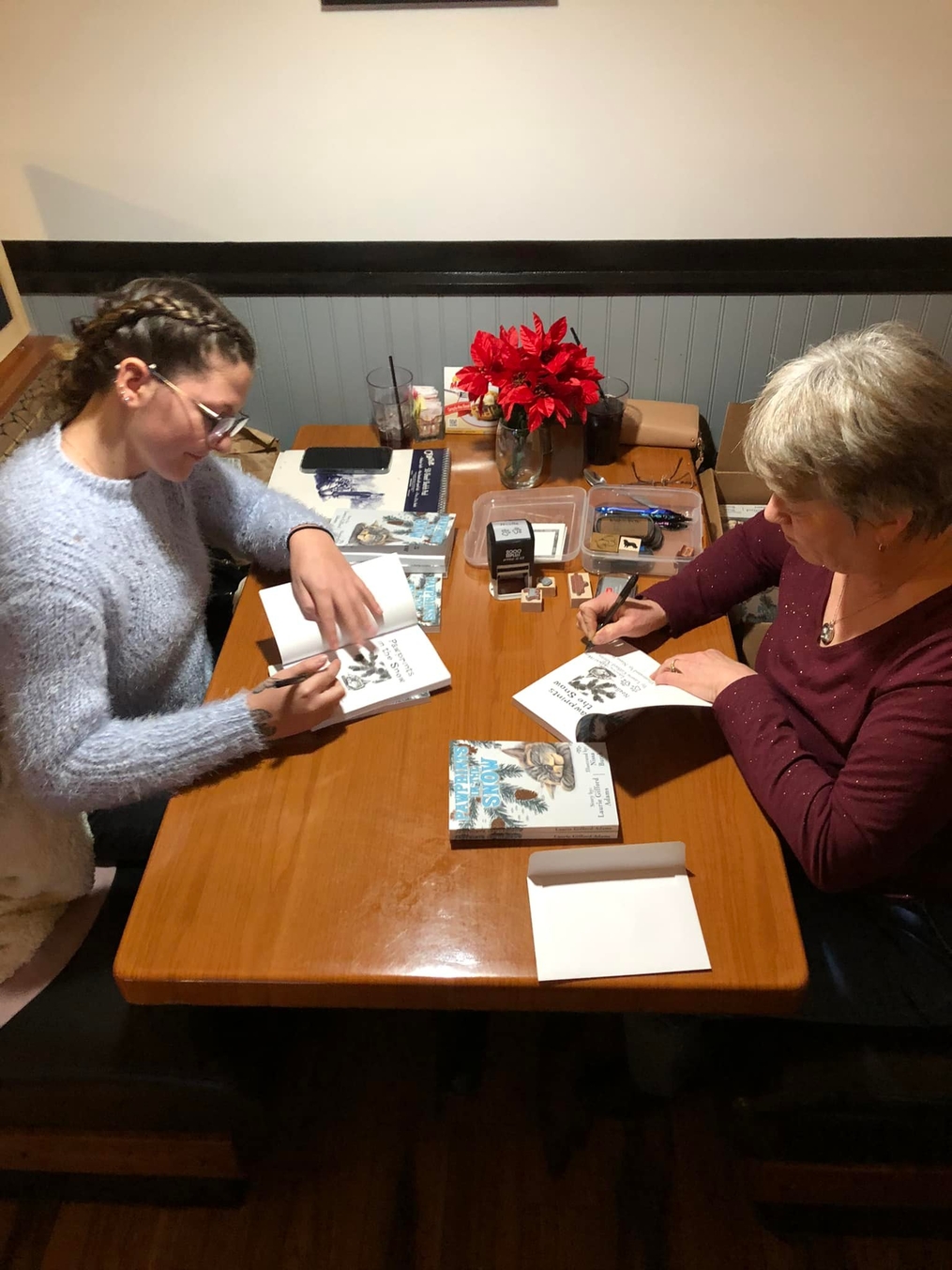 Book Signing Paw Prints in the Snow